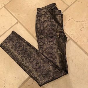Metallic snake print pants!
